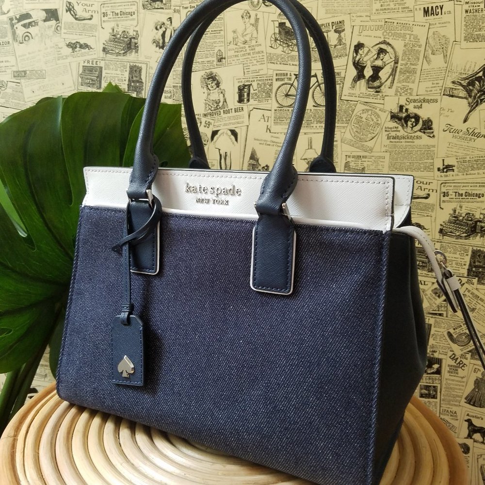 Kate Spade cameron medium satchel Denim colorblock - Picture 1 of 10